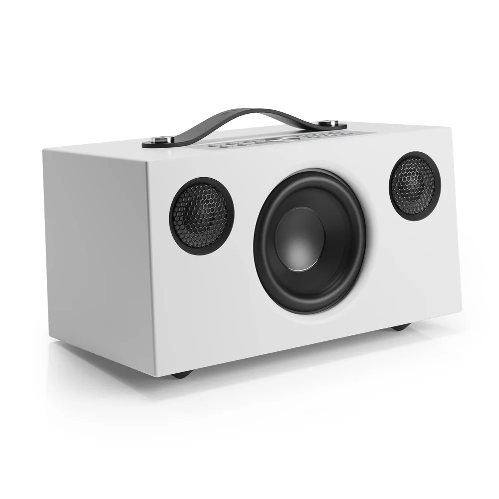Audio Pro Altavoz Bluetooth y WiFi Inalámbrico Multiroom Potente - Pequeño Speaker Portátil con AirPlay2, Google Cast, Spotify Connect y HiFi - 6 Botones de Preselección C5 MKII - Blanco