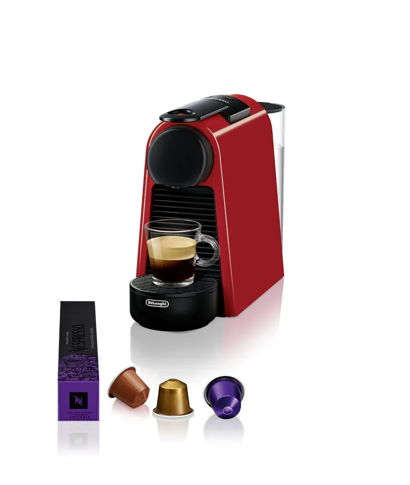 Nespresso De'Longhi Essenza Mini EN85.R - Cafetera monodosis de cápsulas Nespresso, compacta, 19 bares, apagado automático, color rojo, 1