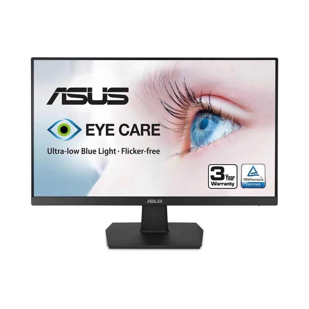 ASUS VA27EHE - Monitor de 27" FullHD (1920x1080, IPS, HDMI, D-Sub, 75Hz, 5ms, Adaptive-Sync, Antiparpadeo, Luz Azul de Baja Intensidad, Sin Marco), Negro