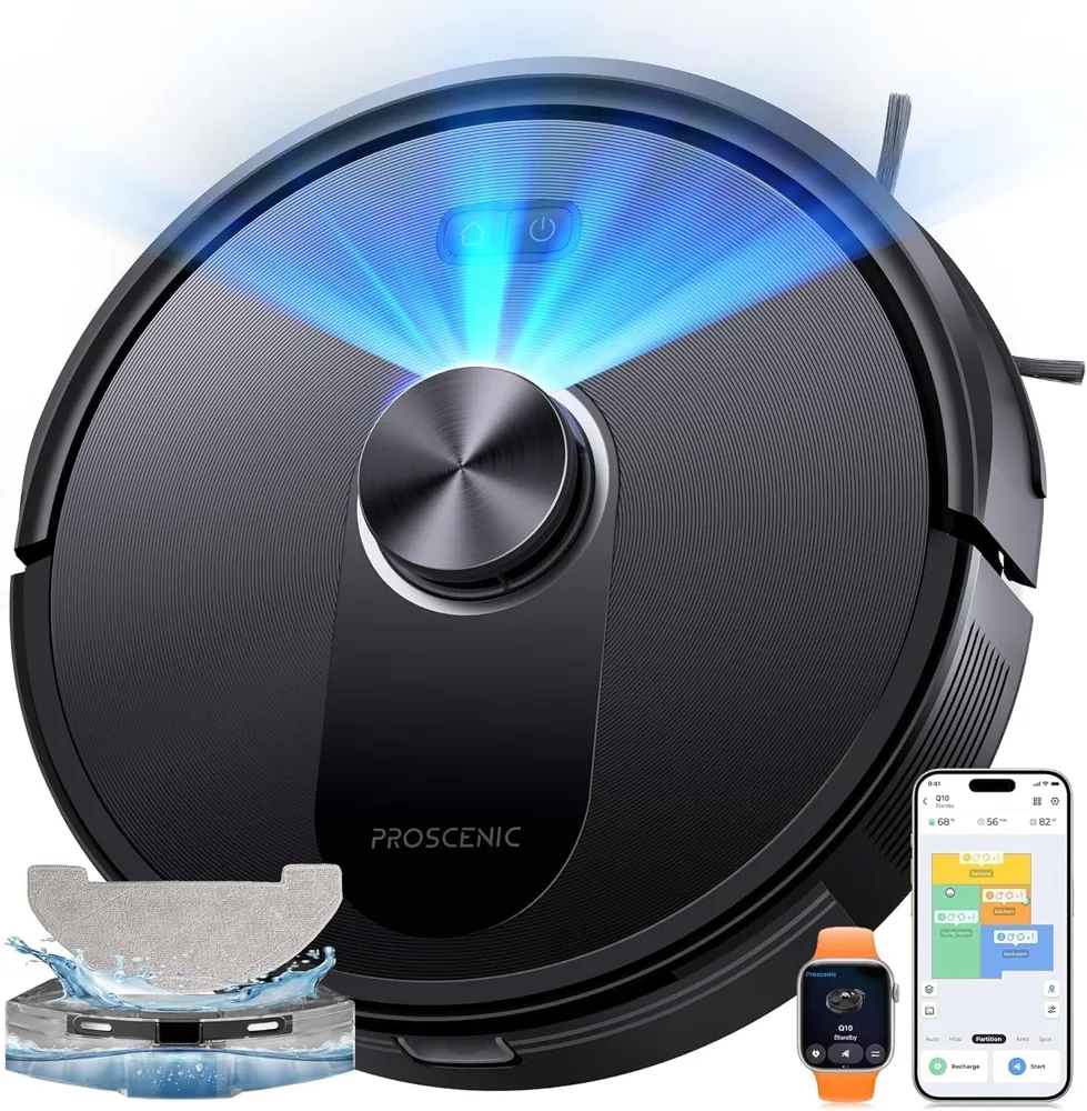 Proscenic Q8 Robot Aspiradora y Mopa Gris (Negro Mate)